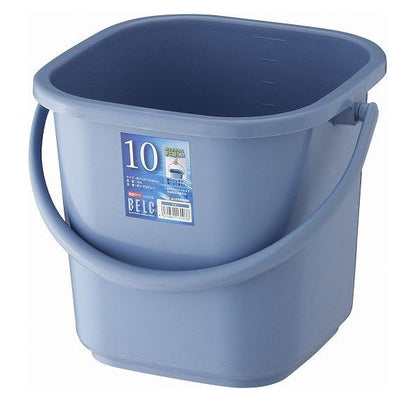 【3個セット】 リス ベルクバケツ 角型 10KB 本体 10L ブルー GBEC241 角型 ポリバケツ 掃除 持ち手付き 握りやすい 目盛付き(代引不可)