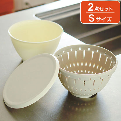 【Sサイズ2点セット】リス リベラリスタ ボール・コランダーセット S 直径18cm ホワイト(代引不可)