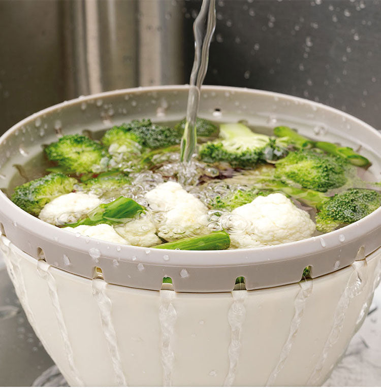 【Sサイズ2点セット】リス リベラリスタ ボール・コランダーセット S 直径18cm ホワイト(代引不可)