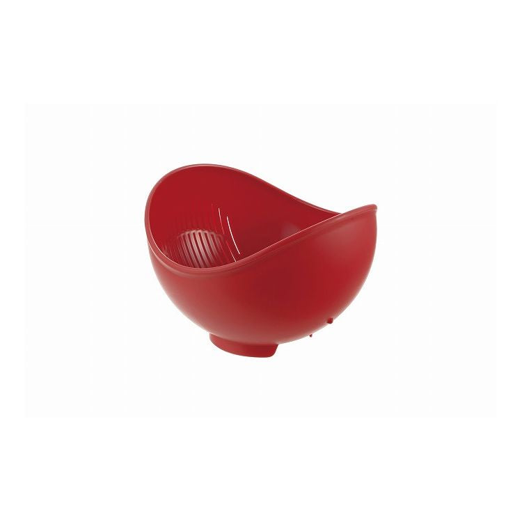 【2個セット】 リッチェル らくチンお料理ボウル くるっと レッド M 16982-7 (調理ボウル) 洗う&水切りがラクラク(代引不可)