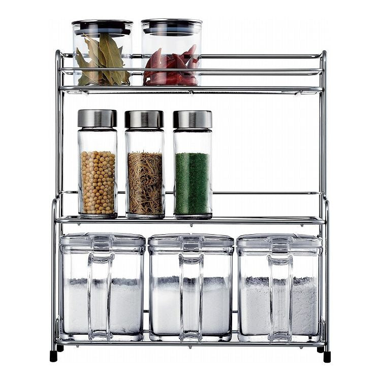 アスベル フォルマ ラック付 ワイヤーフレーム【3】 (ポットつき) A2259 スパイスラック 調味料ストッカー 調味料入れ ラック
