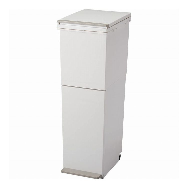 アスベル 分別ペダル2段スリム 38L ホワイト(代引不可)