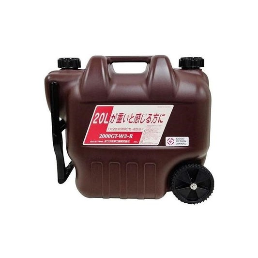 タンゲ化学工業 カラータンク 2000GT 20L W3-Br 20リットル 運びやすい 車輪 付き 灯油 ポリタンク(代引不可)