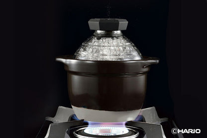 HARIO フタがガラスのご飯釜 (1~2合用) GNR-150-B-W(代引不可)