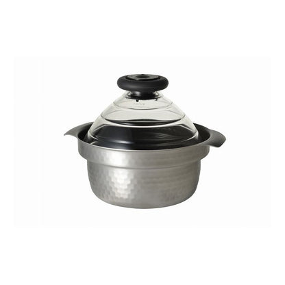 HARIO フタがガラスの IH対応 ご飯釜 雪平 (1~3合用) GIS-200内面がフッ素コートなのでご飯がこびりつきにくい(代引不可)