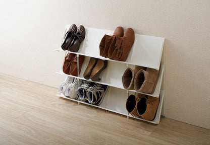 吉川国工業所 Like-it シューズラック 3段 ホワイト 下駄箱 シューズラック 靴収納 玄関収納 マガジンラック(代引不可)