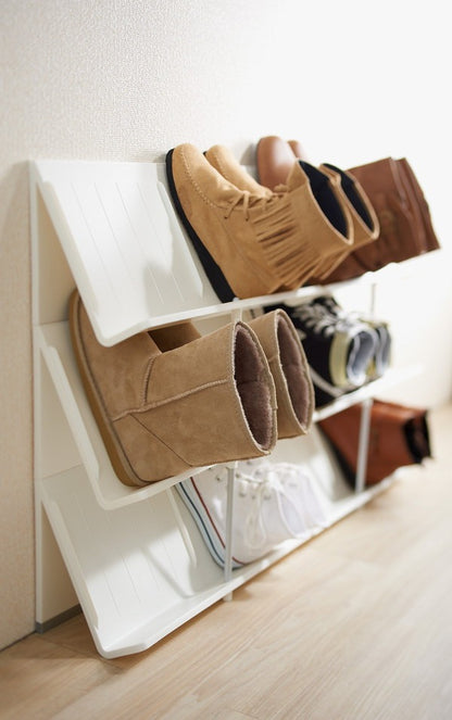 吉川国工業所 Like-it シューズラック 3段 ホワイト 下駄箱 シューズラック 靴収納 玄関収納 マガジンラック(代引不可)