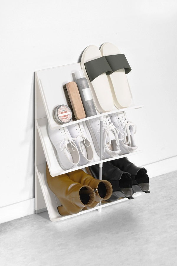 吉川国工業所 Like-it シューズラック 3段 ホワイト 下駄箱 シューズラック 靴収納 玄関収納 マガジンラック(代引不可)