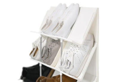 吉川国工業所 Like-it シューズラック 3段 ホワイト 下駄箱 シューズラック 靴収納 玄関収納 マガジンラック(代引不可)