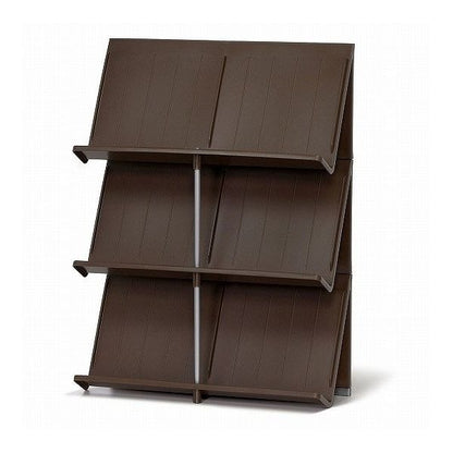 吉川国工業所 Like-it シューズラック 3段 ブラウン 下駄箱 シューズラック 靴収納 玄関収納 マガジンラック(代引不可)