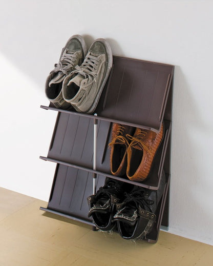 吉川国工業所 Like-it シューズラック 3段 ブラウン 下駄箱 シューズラック 靴収納 玄関収納 マガジンラック(代引不可)