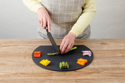 アイメディア 食洗機対応 丸いまな板 大 ブラック まないた カッティングボード 丸型(代引不可)