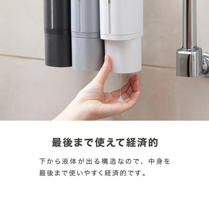 リッチェル ホバー 下から出るディスペンサー シール取り付けタイプ 選べる3本セット ホワイト ダークグレー グレー マグネット ディスペンサー ソープディスペンサー シャンプー