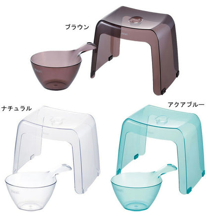 日本製 リッチェル カラリ バス用品2点セット 湯おけ×腰かけ 座面高さ30cm 選べるカラー 風呂椅子30cm おしゃれ バスチェア 風呂 イス 桶 湯桶 バススツール 浴用品 入浴 透明 クリア(代引不可)