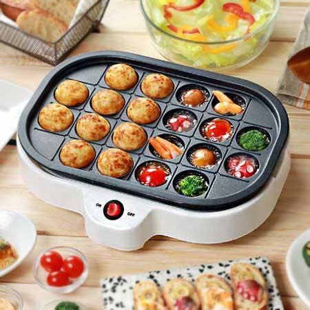 着脱式グリルプレート 3in1 KDEG-003W ホットプレート 大型 たこ焼き 焼肉 プレート3枚付き 洗える 家族 たこ焼き器 鉄板焼き