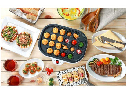 着脱式グリルプレート 3in1 KDEG-003W ホットプレート 大型 たこ焼き 焼肉 プレート3枚付き 洗える 家族 たこ焼き器 鉄板焼き