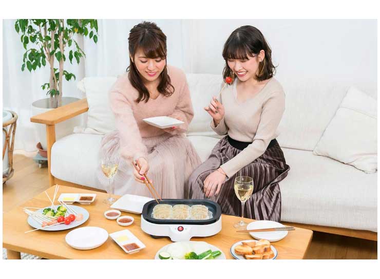 着脱式グリルプレート 3in1 KDEG-003W ホットプレート 大型 たこ焼き 焼肉 プレート3枚付き 洗える 家族 たこ焼き器 鉄板焼き