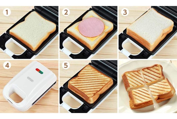 マルチサンドメーカー シングル 3in1 ホットサンド パンケーキ ワッフル 洗える 耳まで焼ける ホットサンドメーカー プレート3種 フッ素樹脂加工 調理器具 コンパクト キッチン KDHS-011W D-STYLIST