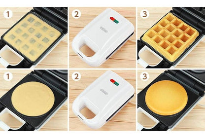 マルチサンドメーカー シングル 3in1 ホットサンド パンケーキ ワッフル 洗える 耳まで焼ける ホットサンドメーカー プレート3種 フッ素樹脂加工 調理器具 コンパクト キッチン KDHS-011W D-STYLIST