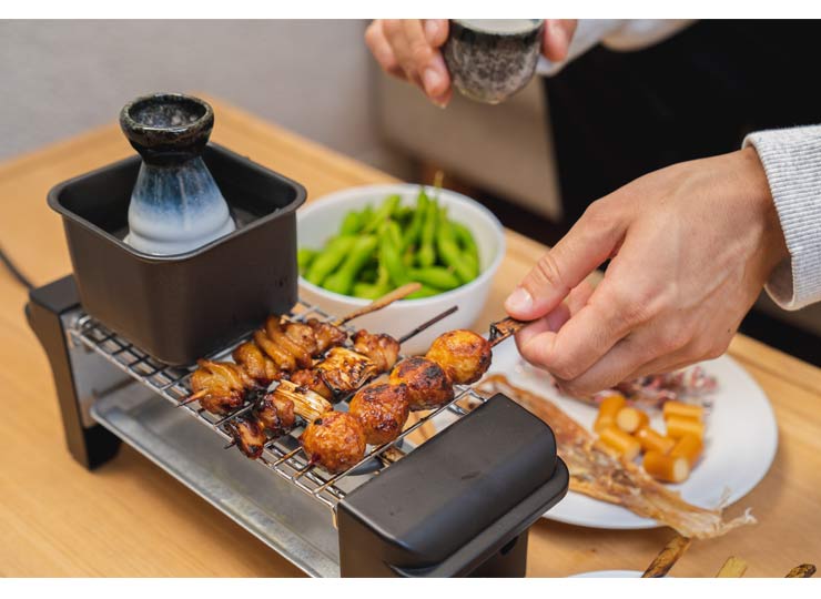 せんべろメーカー 焼き鳥 おでん 熱燗 炙り 網付き コンパクト ホームパーティー 晩酌 家飲み KDGC-005B 自宅 卓上調理