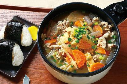 スープポット 1L レシピ付き スープ 卓上 一人鍋 電気鍋 片手鍋 火力調節2段階 チーズフォンデュ ホームパーティー