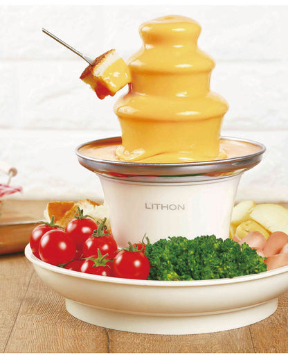 食材用トレイ付き マルチファウンテン チョコファウンテン チーズフォンデュ 保温 回転 丸洗い 食材用トレイ付き