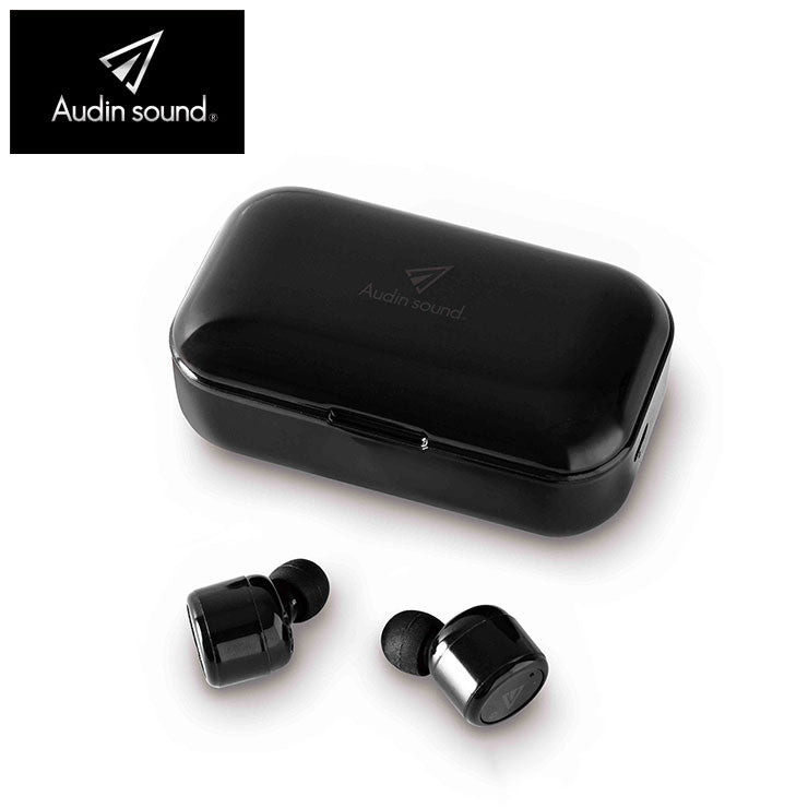 ワイヤレスイヤホン Bluetooth 完全独立型 トゥルーワイヤレスイヤホン apt-Xコーデック対応 高音質AAC 最大40時間再生 ブラック 長時間 マイク 通話 イヤーピース4サイズ プレゼント TW-04E