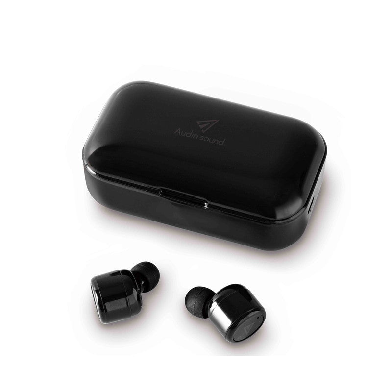 ワイヤレスイヤホン Bluetooth 完全独立型 トゥルーワイヤレスイヤホン apt-Xコーデック対応 高音質AAC 最大40時間再生 ブラック 長時間 マイク 通話 イヤーピース4サイズ プレゼント TW-04E