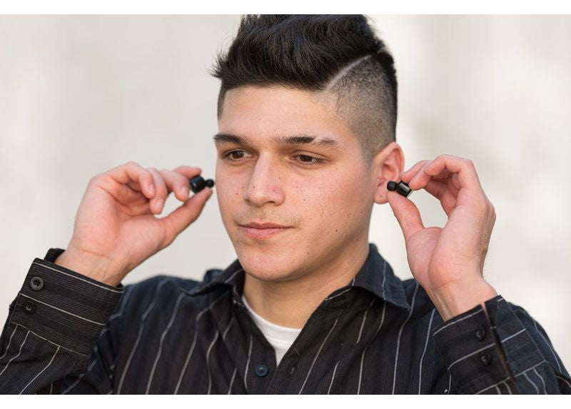 ワイヤレスイヤホン Bluetooth 完全独立型 トゥルーワイヤレスイヤホン apt-Xコーデック対応 高音質AAC 最大40時間再生 ブラック 長時間 マイク 通話 イヤーピース4サイズ プレゼント TW-04E