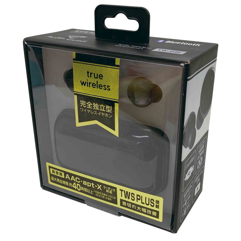 ワイヤレスイヤホン Bluetooth 完全独立型 トゥルーワイヤレスイヤホン apt-Xコーデック対応 高音質AAC 最大40時間再生 ブラック 長時間 マイク 通話 イヤーピース4サイズ プレゼント TW-04E
