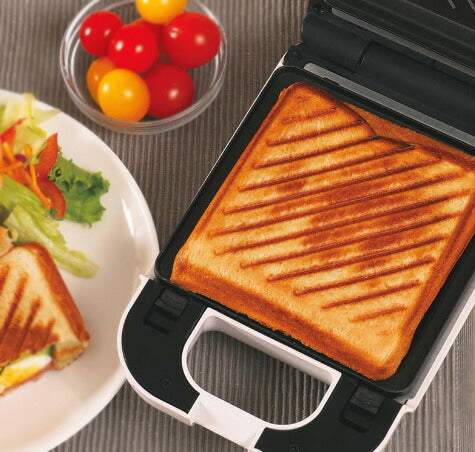 着脱式 シングル ホットサンドメーカー ホットサンド 耳まで 6枚切り対応 厚焼き 1枚 洗える プレスサンドメーカー 調理器具 キッチン コンパクト 朝食 お菓子 スイーツ  KDHS-003W D-STYLIST