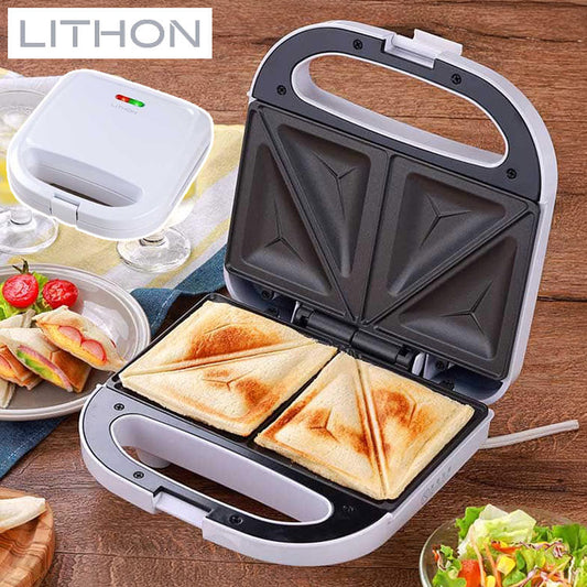 2枚焼きホットサンドメーカー 両面焼き 食パン 2枚 両面焼き お手入れ簡単 アレンジレシピ付 家庭用 プレスサンドメーカー ホットサンド ライソン KDHS-022W