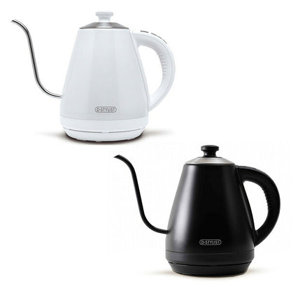 D-STYLIST 電気カフェケトル 1L 保温 温度設定 細口 ステンレス ドリップケトル 電気ポット 湯沸し器 電気ケトル KDKE-10