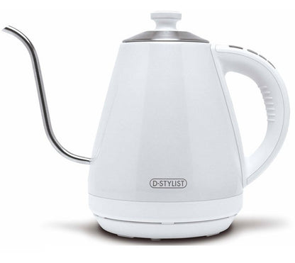 D-STYLIST 電気カフェケトル 1L 保温 温度設定 細口 ステンレス ドリップケトル 電気ポット 湯沸し器 電気ケトル KDKE-10