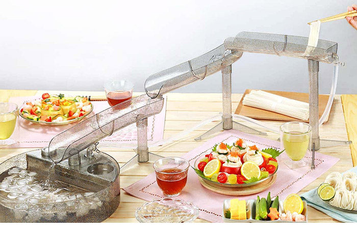 流しそうめん MILKY WAY 流しそうめん器 全長1m 電池式 自動組み上げ 卓上 ウォータースライダー KDSM-008S 夏 アウトドア パーティー