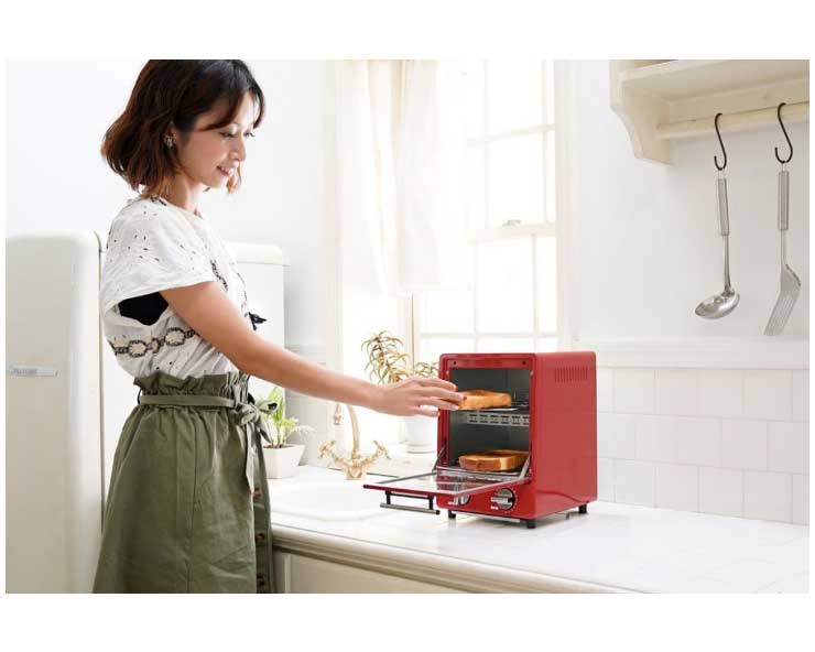 オーブントースター 縦型 2段式 コンパクト シンプル 朝食 キッチン 一人暮らし 新生活 レトロ かわいい おしゃれ コンパクトトースター パン ピザ 2枚焼き キッチン家電 調理家電 パン焼き機 KDTO-001B