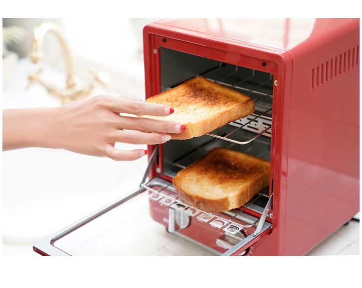 オーブントースター 縦型 2段式 コンパクト シンプル 朝食 キッチン 一人暮らし 新生活 レトロ かわいい おしゃれ コンパクトトースター パン ピザ 2枚焼き キッチン家電 調理家電 パン焼き機 KDTO-001B