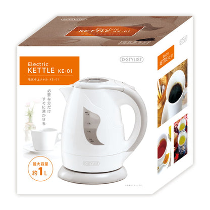 電気ケトル 電気ポット 1L スピード沸とう 自動電源オフ 大容量 空焚き防止 湯沸かし器 KE-01