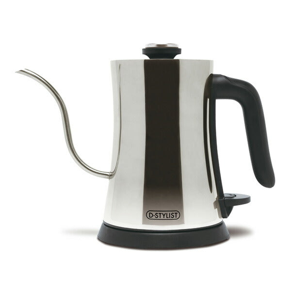 D-STYLIST 電気カフェケトル 0.6L KK-00539 ステンレス 温度計 付き 細口 コンパクトケトル 電気ポット 湯沸し器 電気ケトル