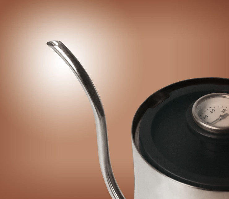 D-STYLIST 電気カフェケトル 0.6L KK-00539 ステンレス 温度計 付き 細口 コンパクトケトル 電気ポット 湯沸し器 電気ケトル