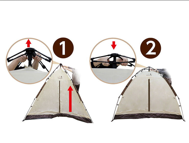 OUTDOORMAN アウトドアマン ワンタッチテント 3~4人用 UVカット95% 簡単設置 KK-00542 ワイドテント アウトドア レジャー 防水