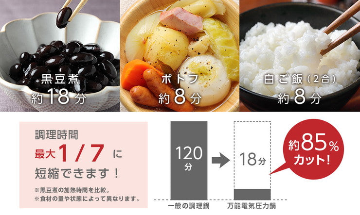 万能電気圧力鍋 KLPT-02AB 高圧力 圧力調理 低温調理 蒸し調理 電気 自動 ヨーグルト カレー 肉じゃが レシピ付