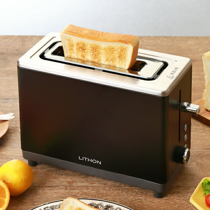 秒速トースター 焼き目調節機能付き パン トースター ポップアップトースター KLTS-001B ライソン パンくずトレイ コンパクト