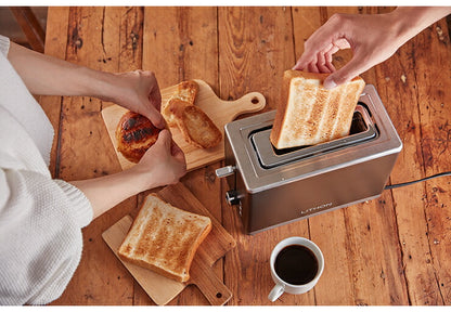 秒速トースター 焼き目調節機能付き パン トースター ポップアップトースター KLTS-001B ライソン パンくずトレイ コンパクト