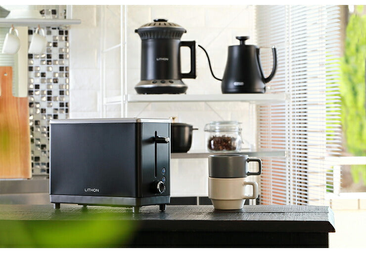 秒速トースター 焼き目調節機能付き パン トースター ポップアップトースター KLTS-001B ライソン パンくずトレイ コンパクト