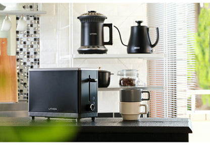 秒速トースター 焼き目調節機能付き パン トースター ポップアップトースター KLTS-001B ライソン パンくずトレイ コンパクト