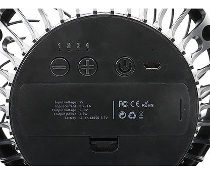 ピタッとファン 小型ファン ミニ扇風機 ポータブルファン ハンディファン キッチン 車載 固定プレート付き KSFN-005W