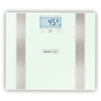 体組成 ヘルスメーター 体重計 体脂肪率 ガラストップ HM-02 KSHM-001G 体水分率 筋肉率 推定骨量基礎代謝量 ホワイト
