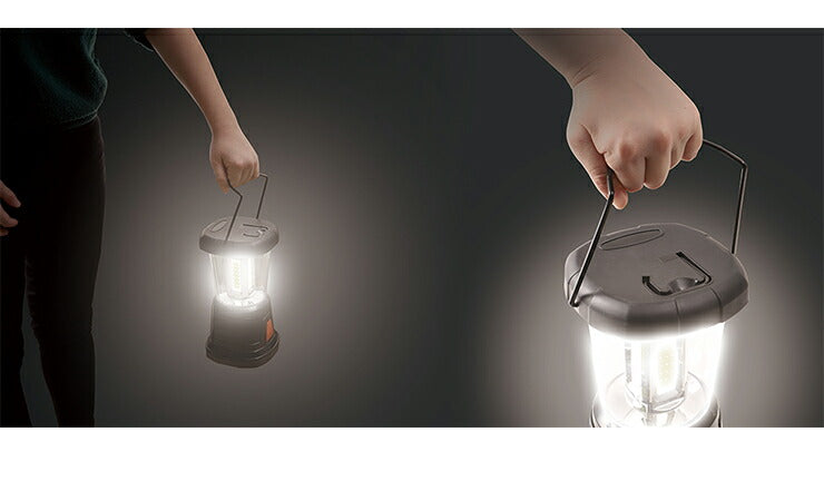 ハイパワーLEDランタン 1400ルーメン 電池式 6段階調光 昼光色 持ち手付 収納式フック 吊り下げ可能 LEDライト アウトドア キャンプ用 非常用 防災用 災害時 卓上 枕元 テントライト 懐中電灯 KSLT-004A