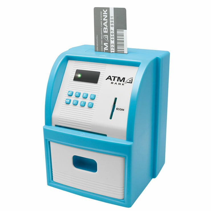 ATMプレミアム貯金箱 メモリーバンク 電動 シルバー 自動識別